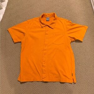 Vintage Nike Golf Short Sleeve Button Up Dress Shirt Orange (Men’s Size Medium)